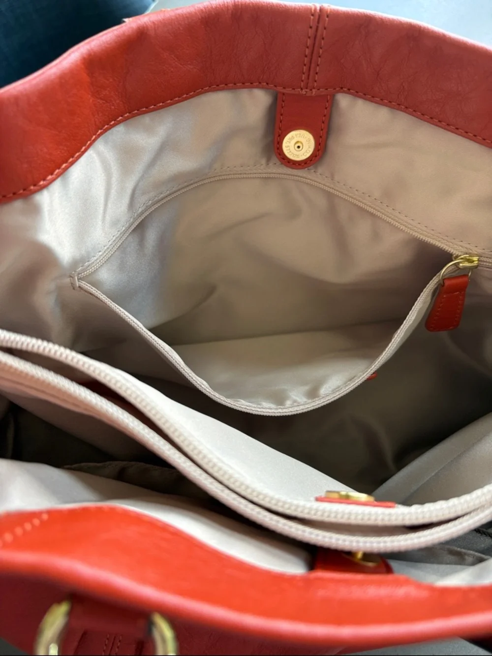 Coach Burnt Orange Leather Ashley Carryall Purse - Picture 7 of 17